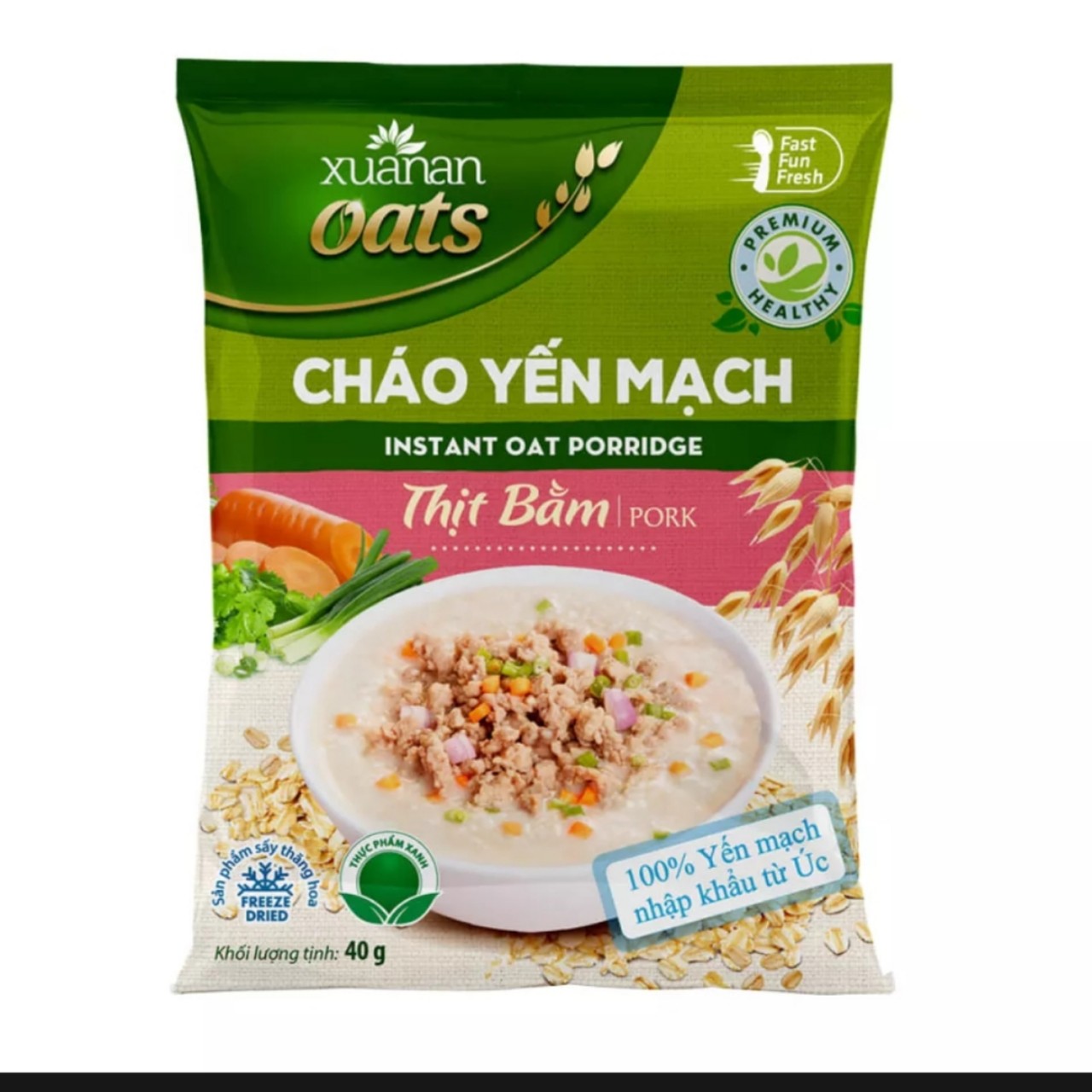 Combo 6 gói cháo yến mạch thịt bầm xuân an 40gr/gói