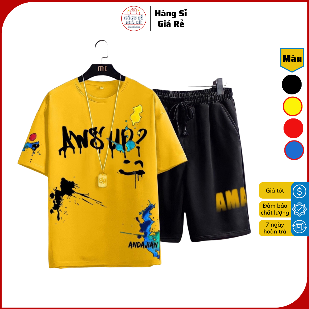❤️ SIÊU PHẨM MỚI ❤️ ĐỒ BỘ NAM NỮ CHẤT DA CÁ CITI WASUP ,  SÉT QUẦN ĐÙI ÁO THUN THỂ THAO IN TRẮNG SÁNG SIÊU NGẦU