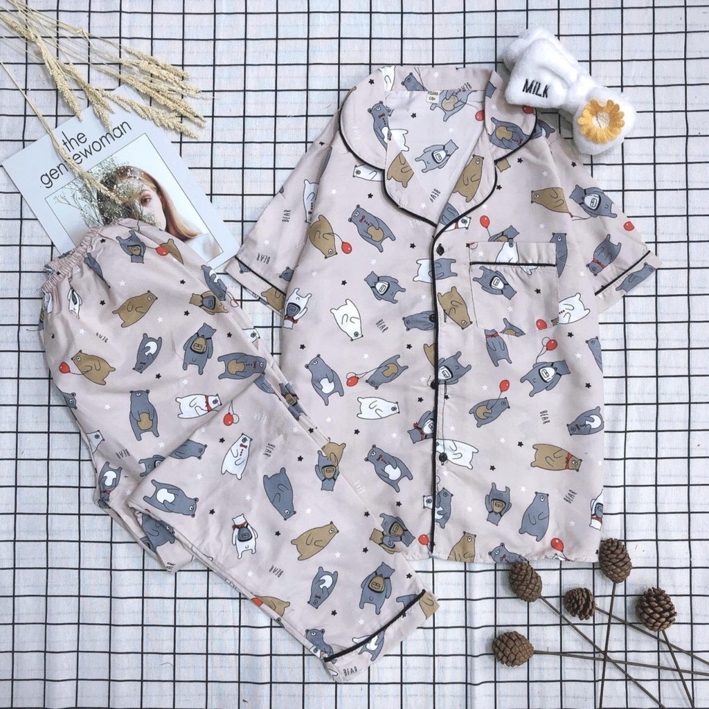 Pijama quần dài áo ngắn tay hàng loại 1 chuẩn xịn pijama loại CỘC DÀI
