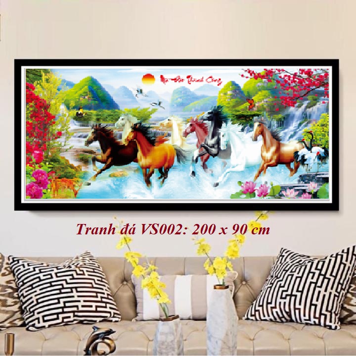 Tranh đính đá 5D - Mã Đáo Thành Công Khổ 2m - Tranh đá Venus (TRANH CHƯA ĐÍNH CHƯA KHUNG)