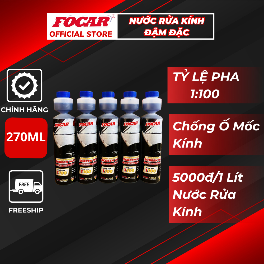Nước rửa kính ô tô siêu đậm đặc CONCENTRATED SCREEN WASH pha tỉ lệ 1:100 , Nước lau kính, dung dịch rửa kính xe hơi
