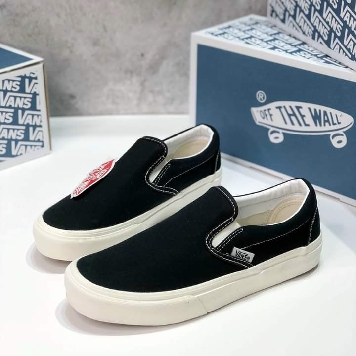 Giày lười vans nam nữ màu đen, mẫu mới