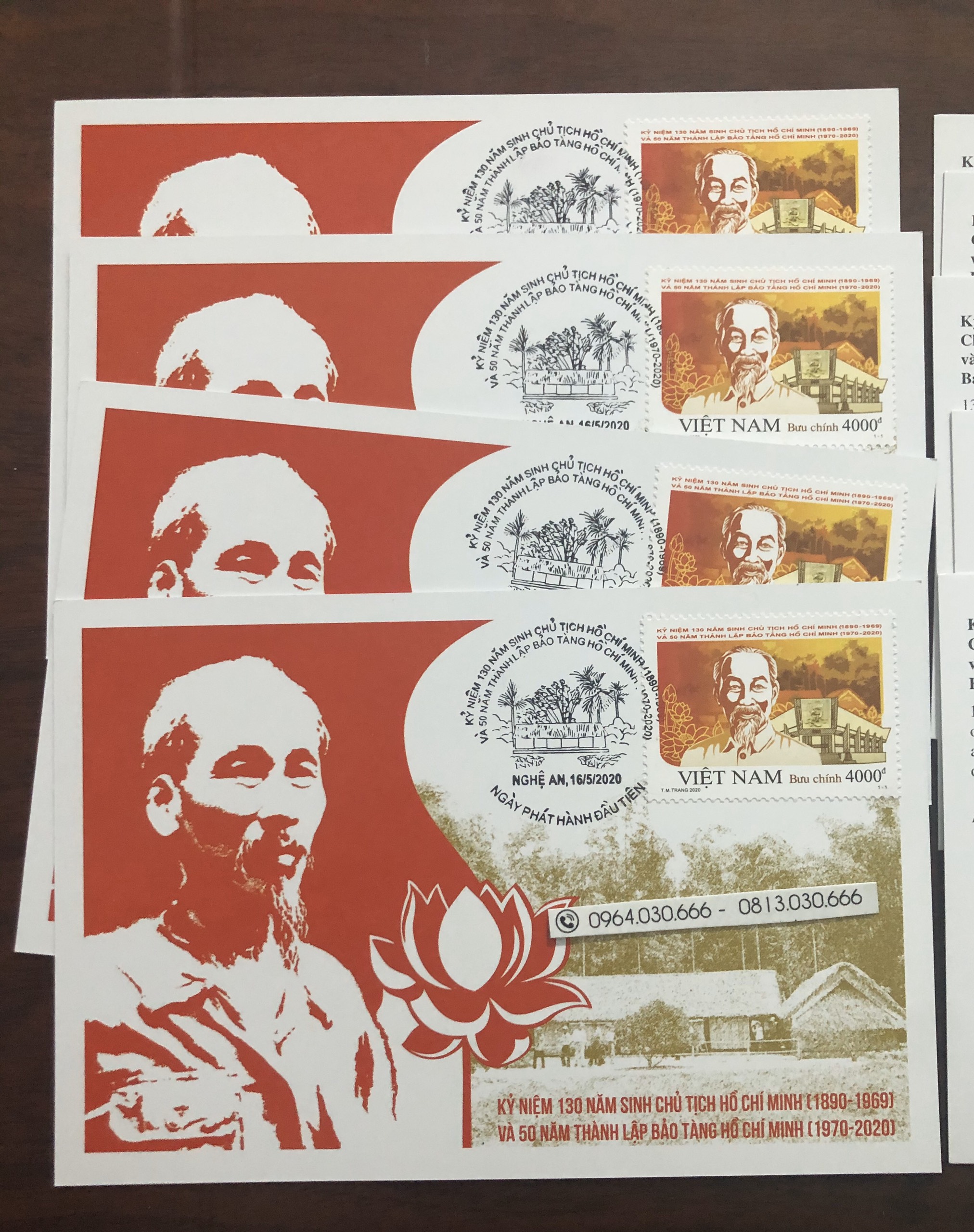 Maxicard tem kỷ niệm 130 năm ngày sinh chủ Tịch Hồ Chí Minh 2020, phát hành đầu tiên tại Nghệ An