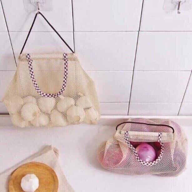 Túi lưới treo tỏi hành khô đa năng