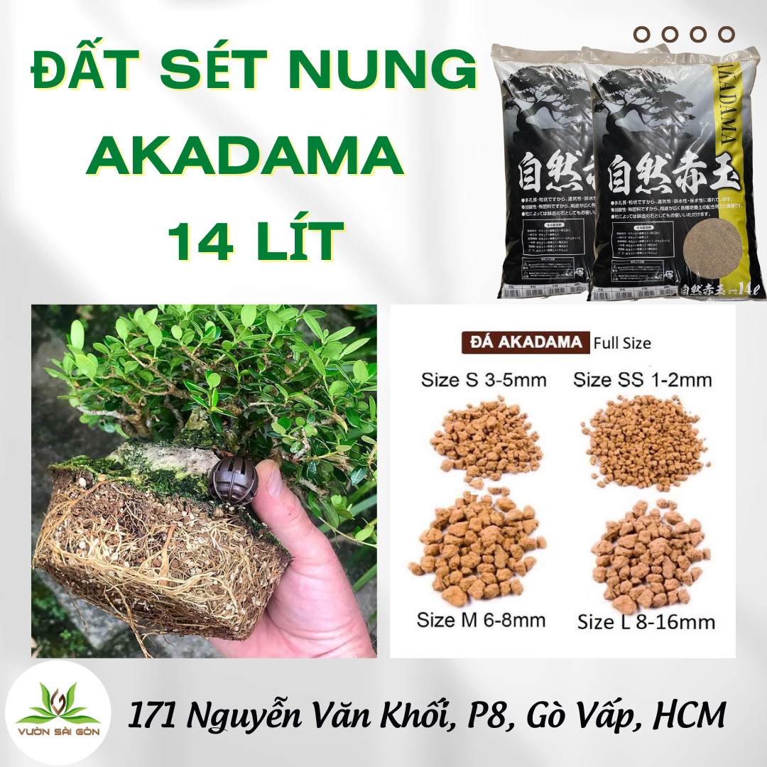Đất Sét Nung AKADAMA bao 14 Lít , đất nung Nhật Bản thoát nước tốt, chuyên trồng bonsai, lan