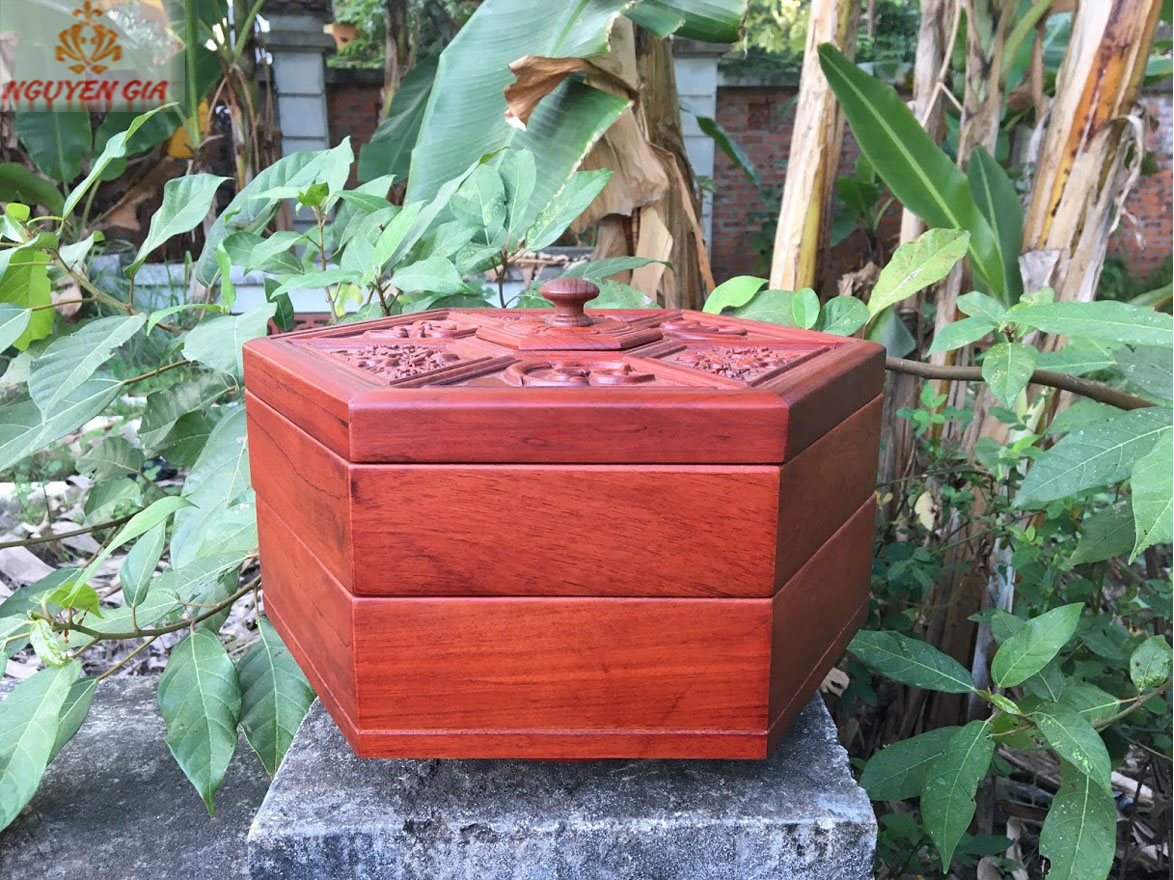 [SANG TRỌNG ĐẲNG CẤP] Khay đựng bánh kẹo tết mứt tết sang trọng bằng gỗ mẫu Phúc Lộc Thọ (2 tầng đế xoay) trạm khắc tinh xảo sắc nét mang lại sức khỏe phúc vận tài lộc sự trường thọ cho gia đình