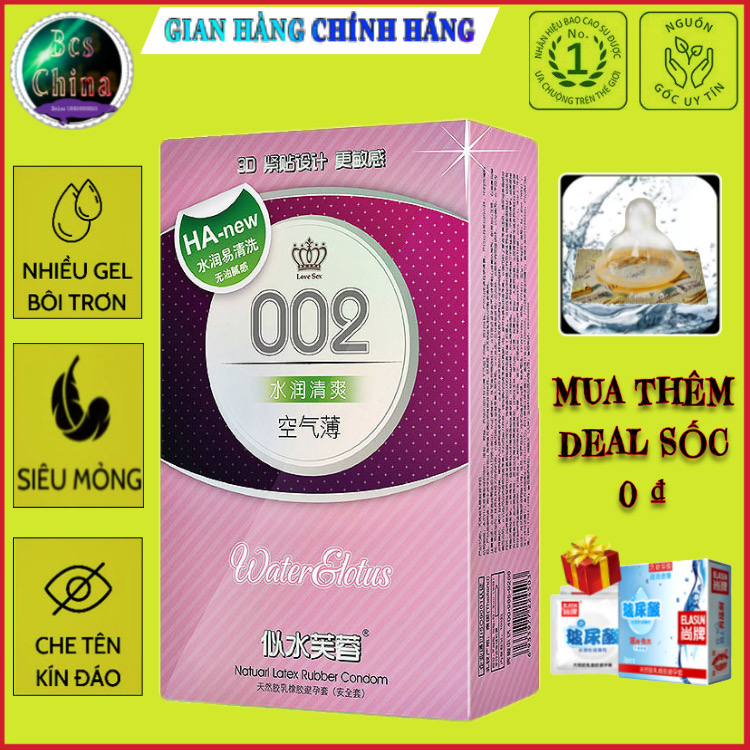 {100 Cái BAO CAO SU(HA002}-  siêu mỏng 002- nội địa trung quốc. được ưa chuộng tại rất nhiều quốc gia. được các khách sạn và nhà nghỉ tin dùng- về chất lượng cũng như giá cả