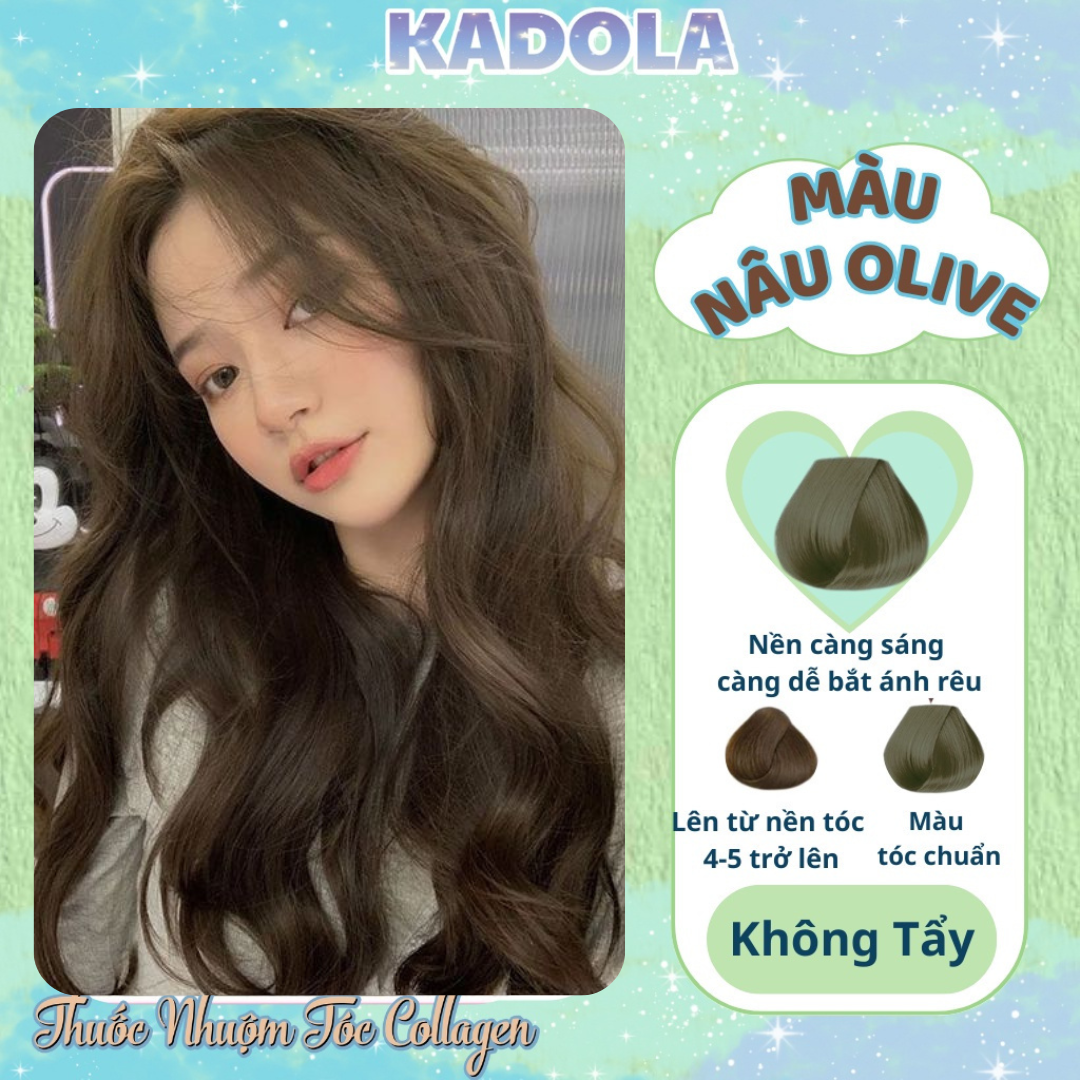 Thuốc Nhuộm Tóc Màu Nâu Oliu Không Cần Tẩy Siêu Dưỡng – Thuốc Nhuộm Tóc Kadola