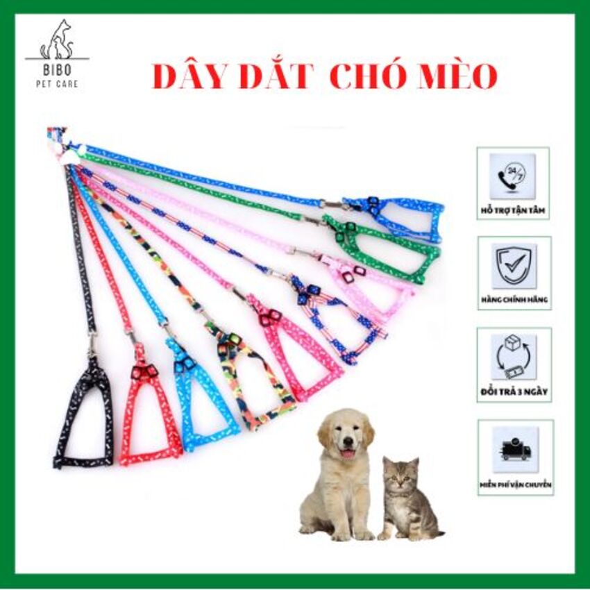 Dây dắt chó mèo bản mỏng dây yếm xích chó mèo nhỏ dắt thú cưng đi dạo