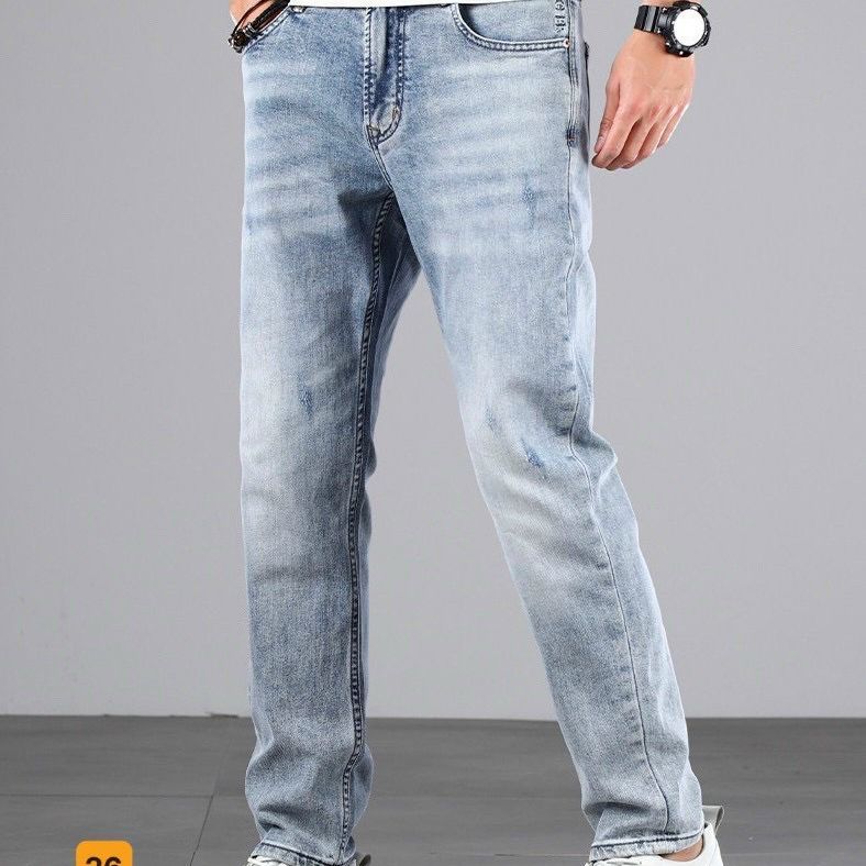 Quần jeans nam , quần bò nam cao cấp co giãn MÀU xanh 4 chiều cực đẹp form