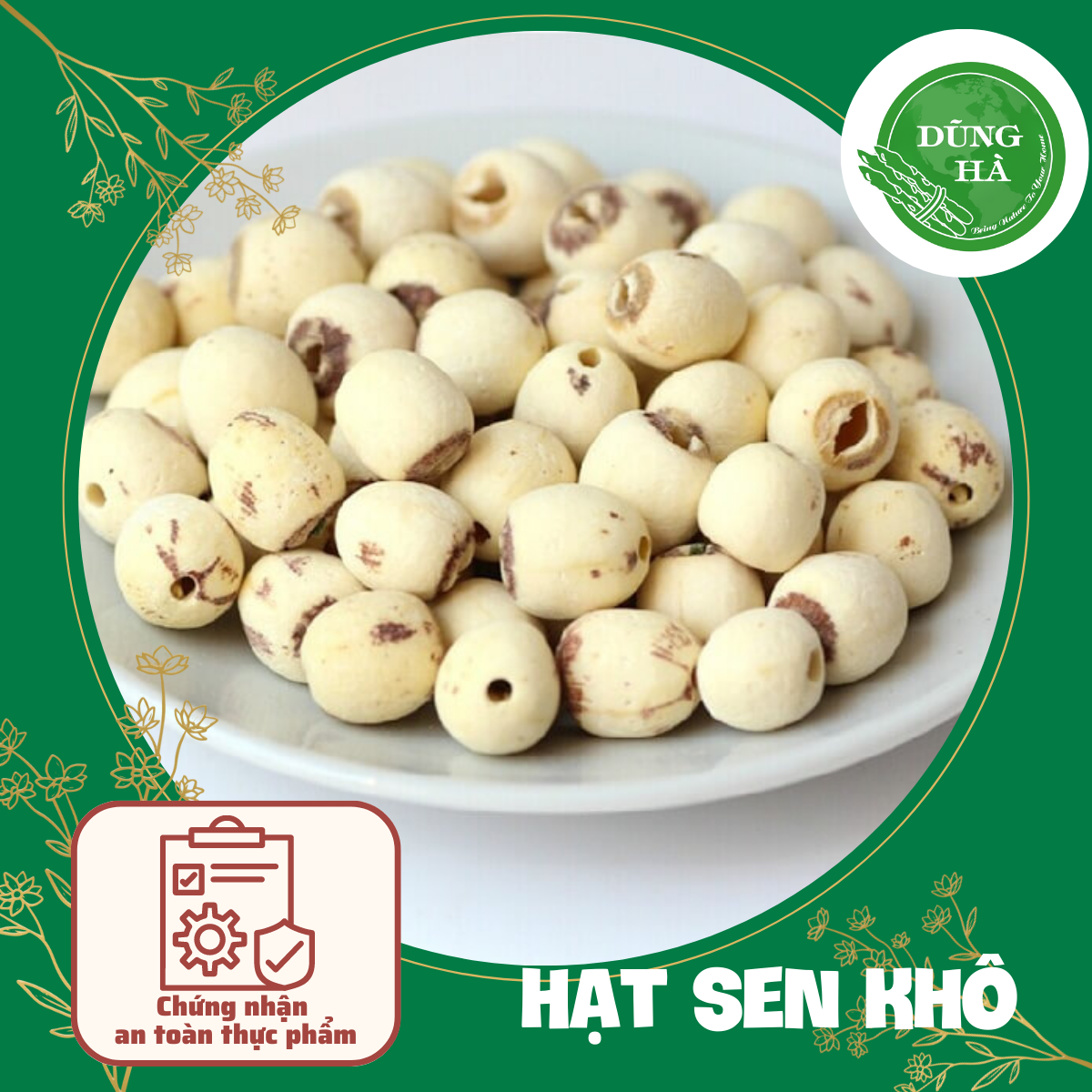 Hạt sen khô huế cắt đầu thông tâm loại đặc biệt