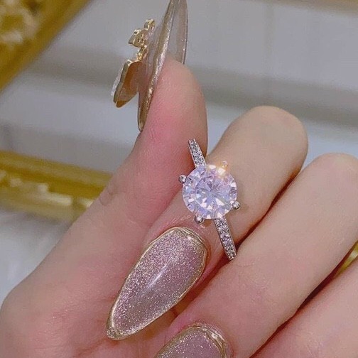 Nhẫn nữ mạ bạc, nhẫn nữ mạ vàng trắng đính đá pha lê sáng siêu lấp lánh xinh xắn đáng yêu thiết kế tinh tế nhẹ nhàng nữ tính Trang Sức Minshop BN22111906- đeo đi đám cưới vô cùng quý phái CAM KẾT KHÔNG ĐEN