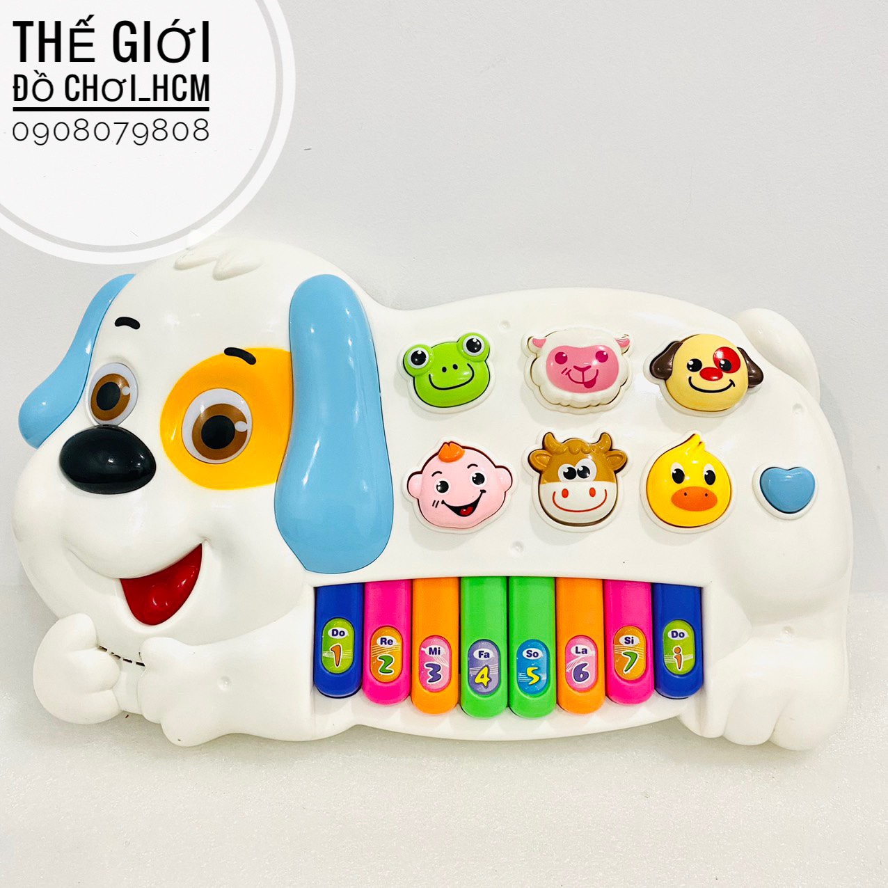 Đồ chơi đàn piano hình thỏ con/ chó con, có đèn, nhạc cụ cho bé phát triển khả năng âm nhạc 3300 6618