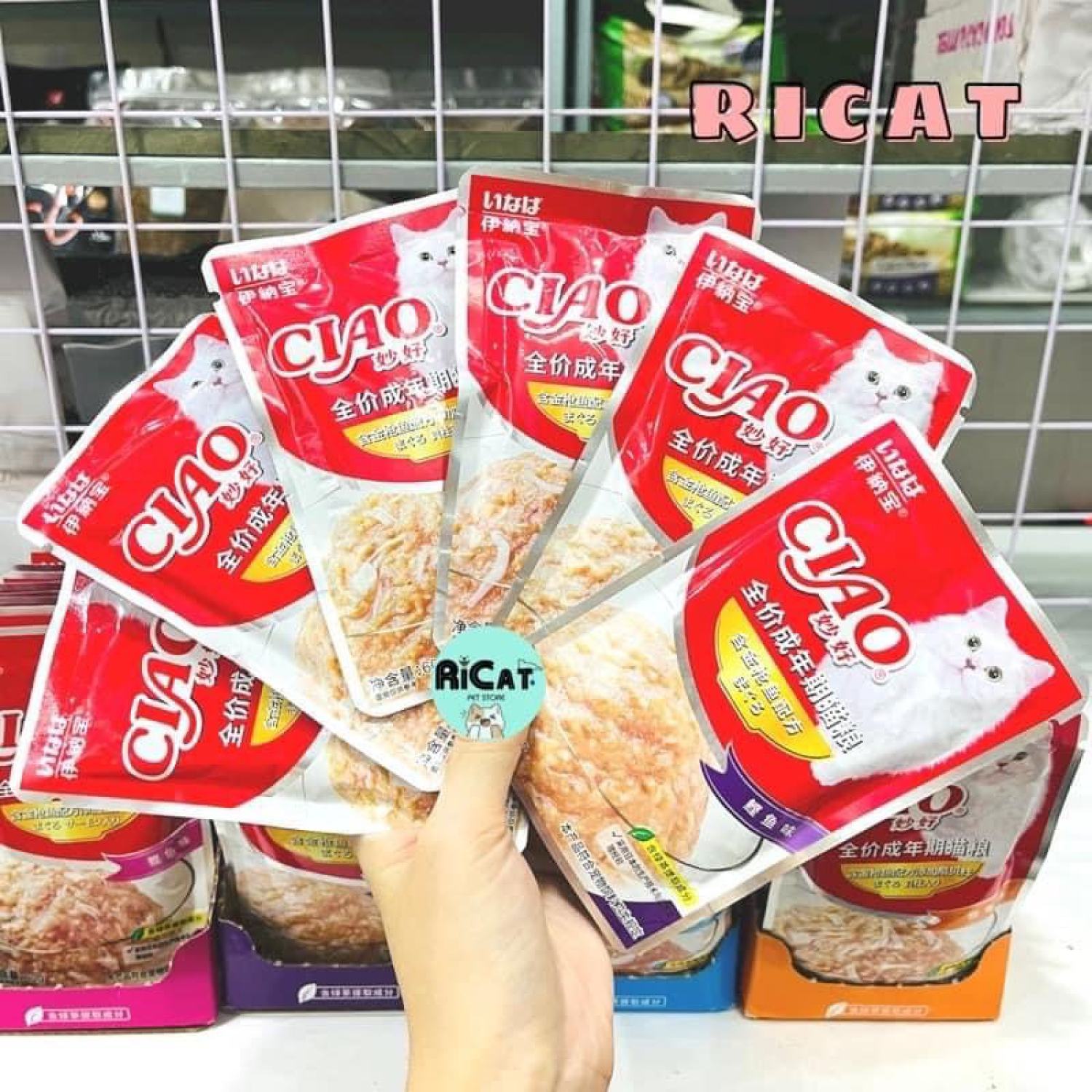 |combo| 12 gói pate ciao cho mèo - gói 60g - mix vị dưới ghi chú