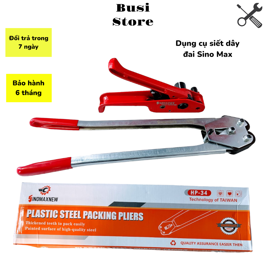 Dụng cụ siết dây đai nhựa - Kìm siết dây đai Sino Max cao cấp chính hãng