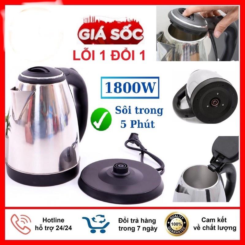 Ấm đun nước siêu tốc electric kettle 1,8l - ấm đun nước siêu bền siêu nhanh siêu tiết kiệm điện bảo hành 12 tháng