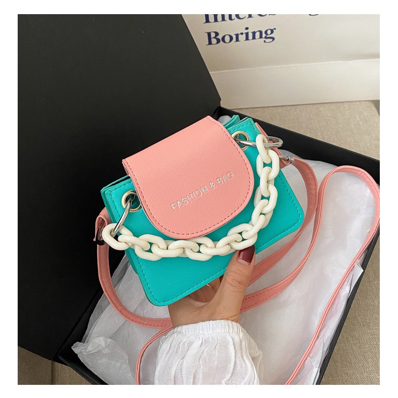 Túi xách nữ mini phối màu Fashion & Bag