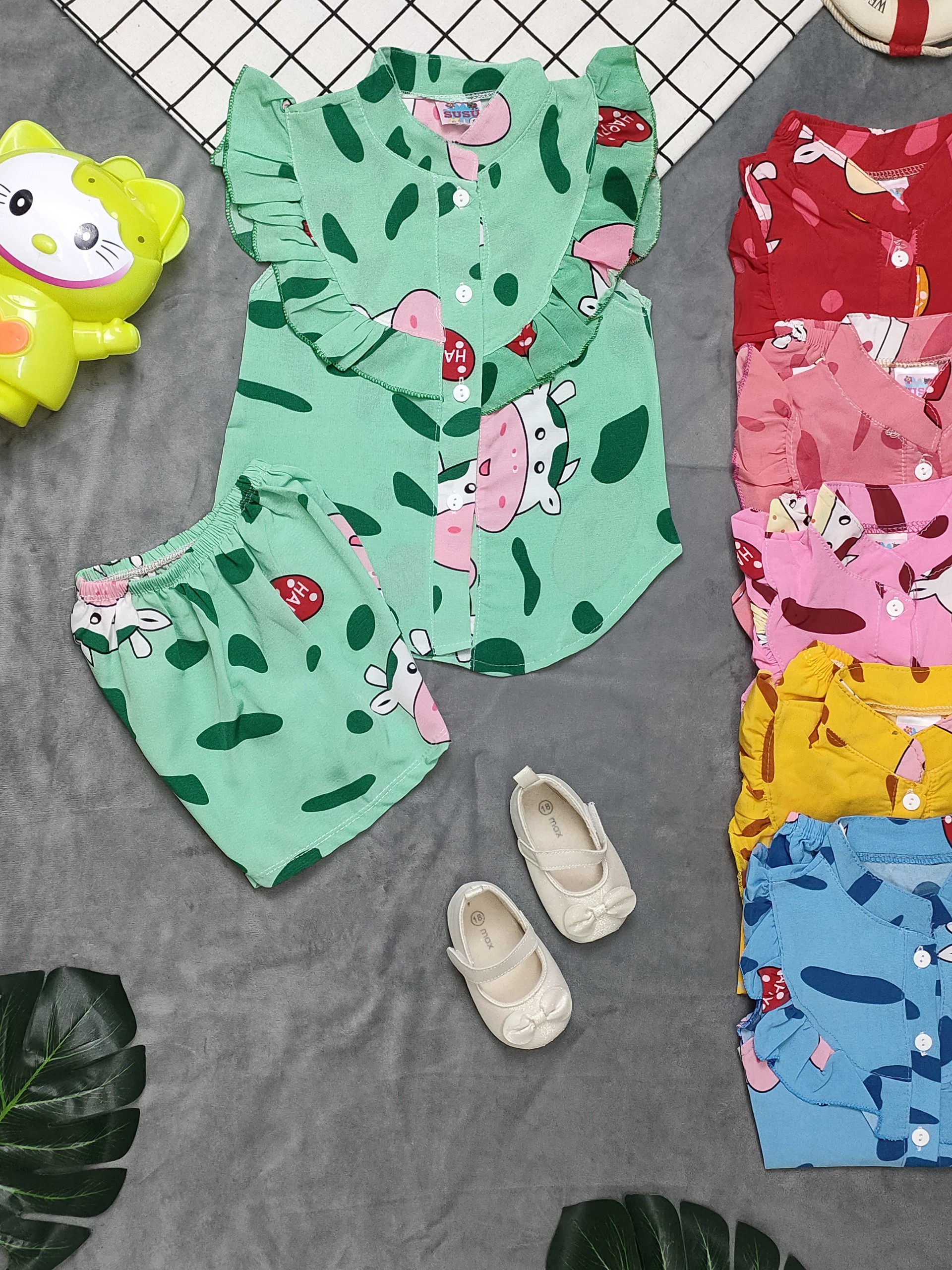 Bộ lụa bé (8-16kg ) ( giao màu ngẫu nhiên)