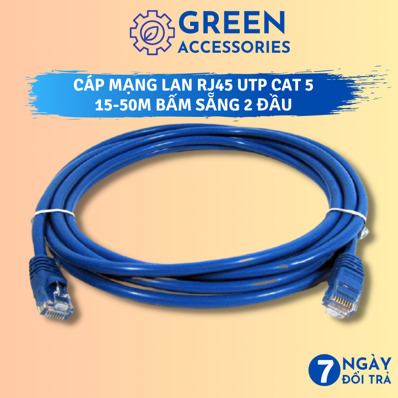 Cáp mạng lan rj45 internet utp cat 5 50m/40m/30m/25m/20m/15m bấm sẵng 2 đầu