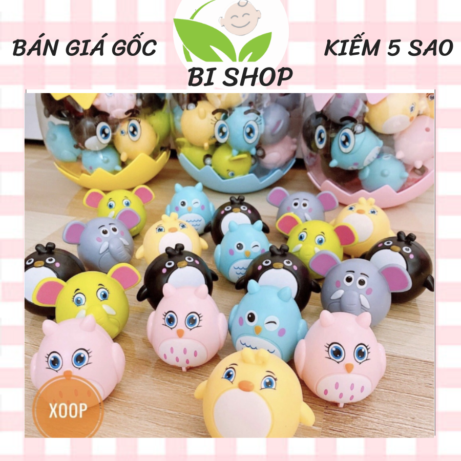 Đồ chơi thú chạy đà, set 20 con vật chạy đà, quả trứng đồ chơi con vật vặn cót dễ thương - BISHOPXM