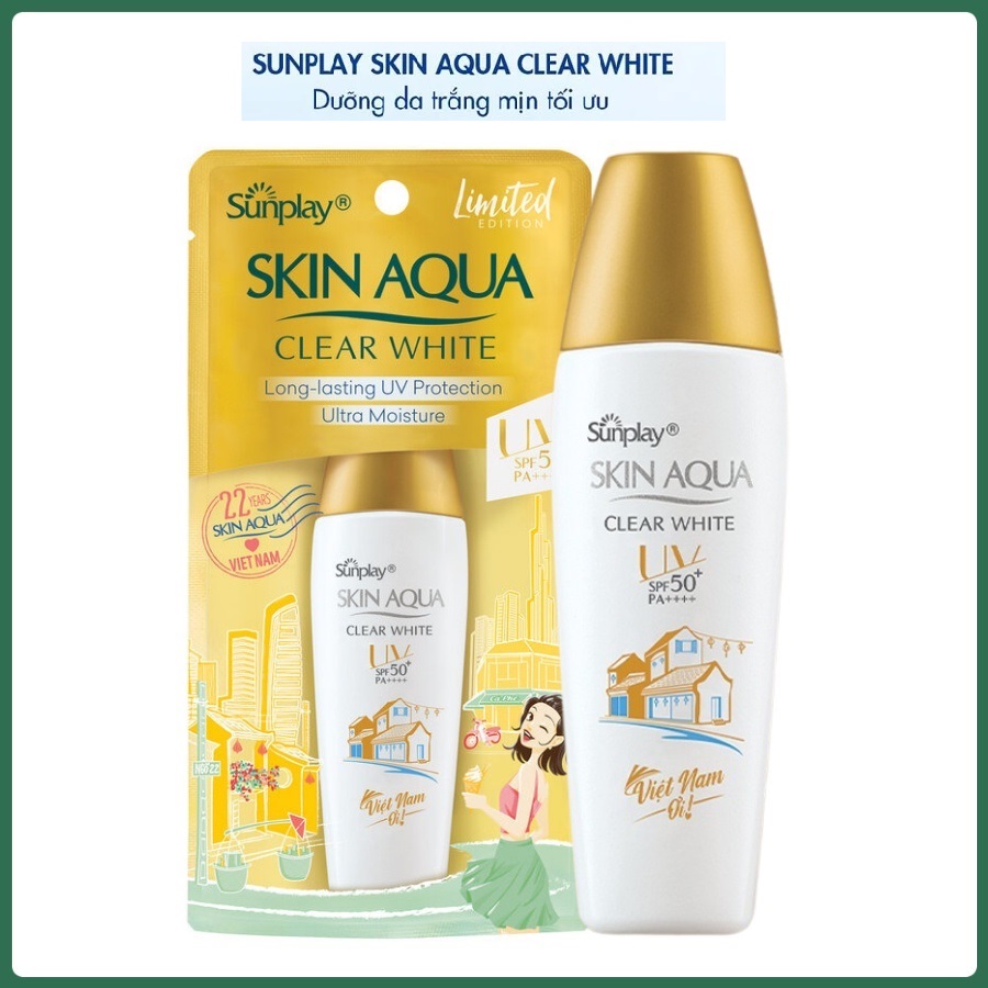 Sữa Chống Nắng Dưỡng Da Trắng Mịn Sunplay Skin Aqua Clear White SPF50+ PA++++ 25Gr
