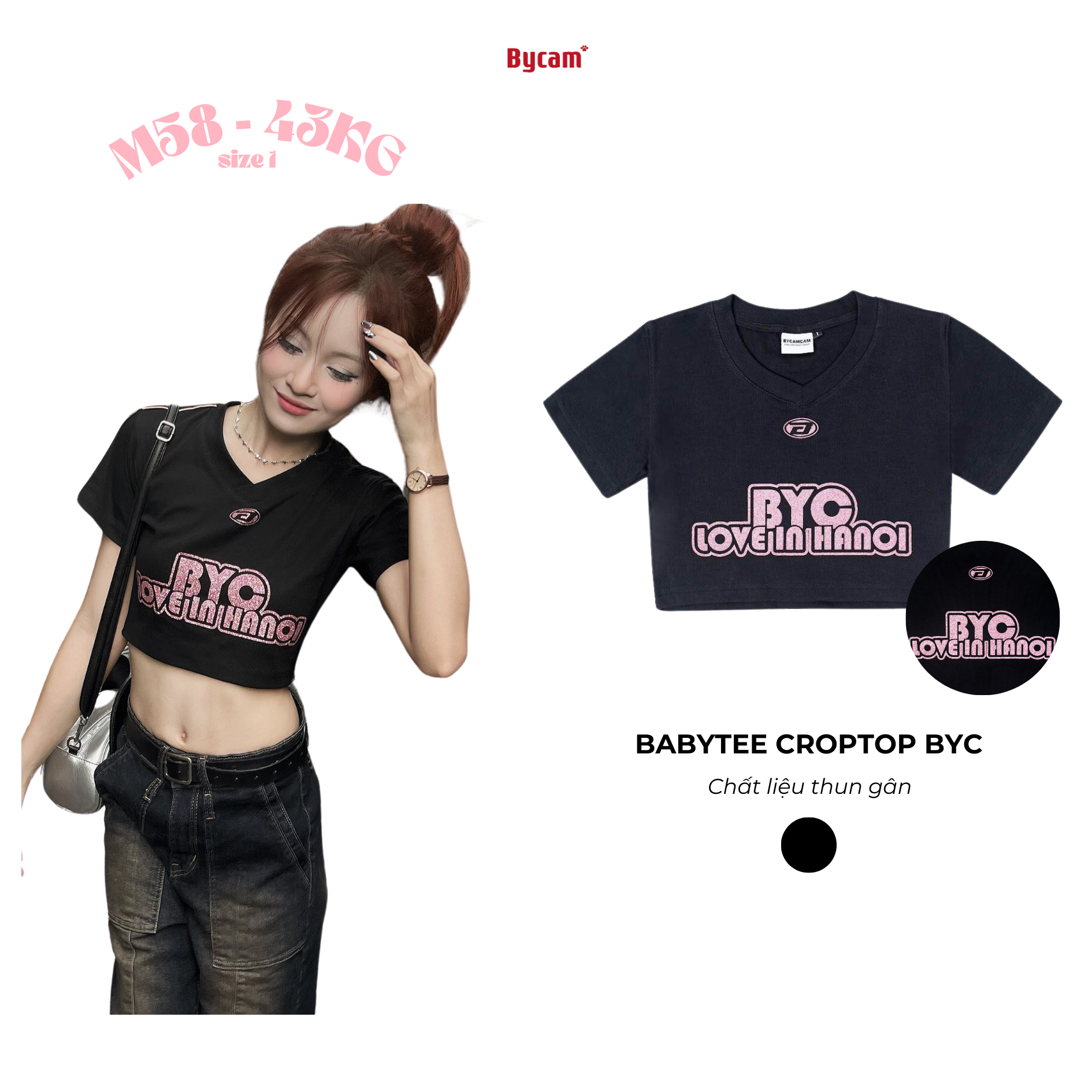 Áo Thun Babytee Croptop LoveinHanoi Blink Blink 𝑩𝒚𝒄𝒂𝒎𝒄𝒂𝒎