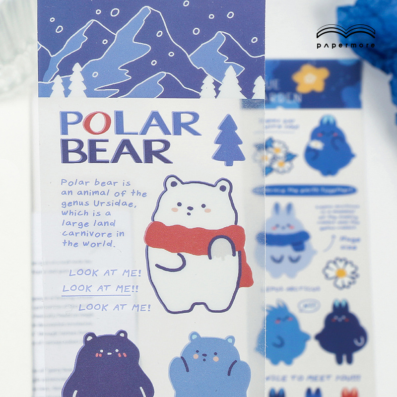 Sticker (hình dán) ĐỘNG VẬT BẮC CỰC nông trại mây trang trí sổ, album, lưu bút, nhật ký, dán điện thoại laptop