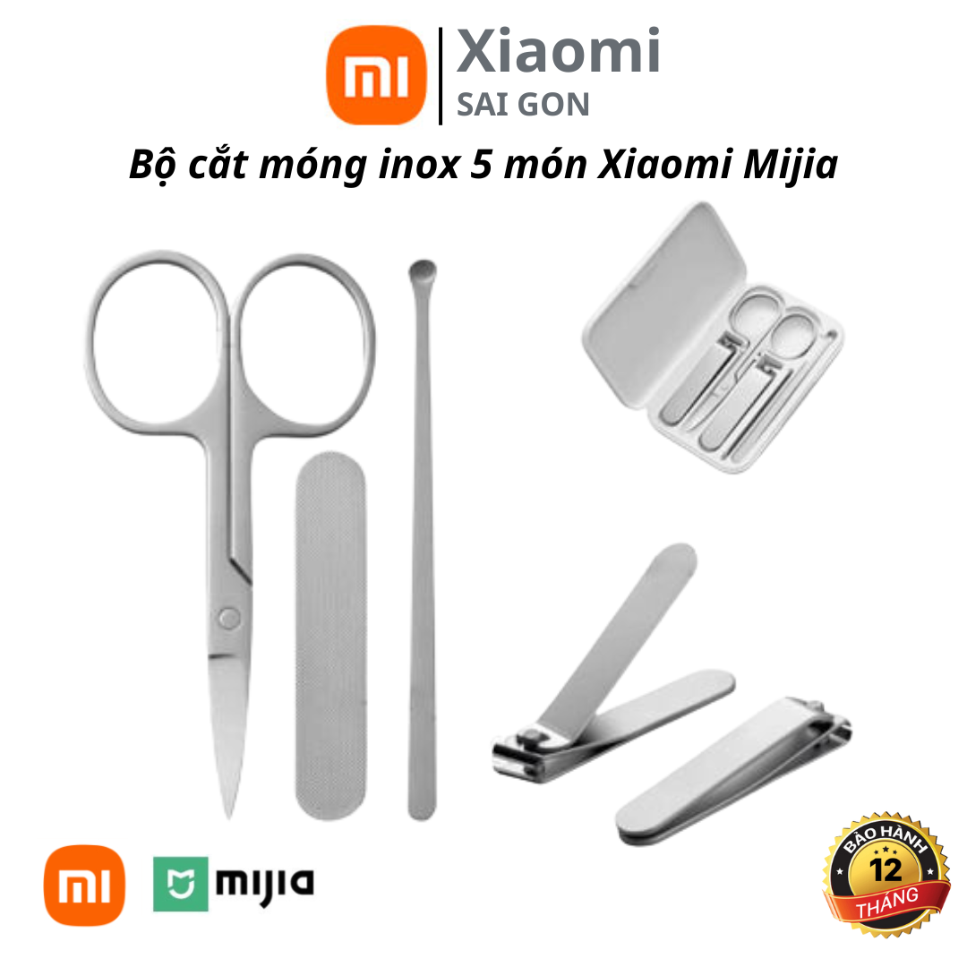 Bộ cắt móng inox 5 món Xiaomi Mijia - Bộ dụng cụ làm móng Xiaomi Mijia độ bền cao bấm nhẹ nhàng