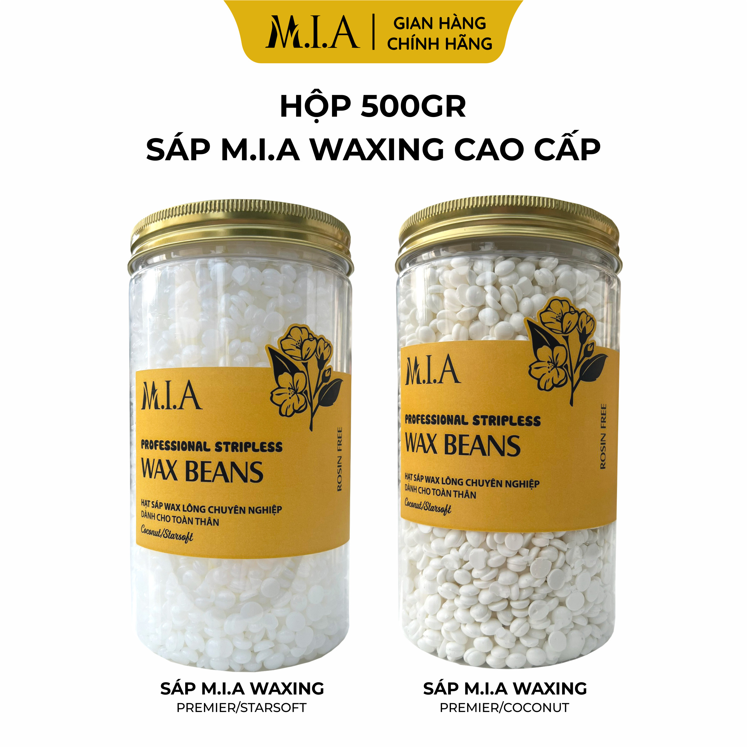 Hộp 500gr Sáp Wax Lông Nóng Cao Cấp Coconut hương dừa siêu bám lông, wax tay chân, bikini, wax nách
