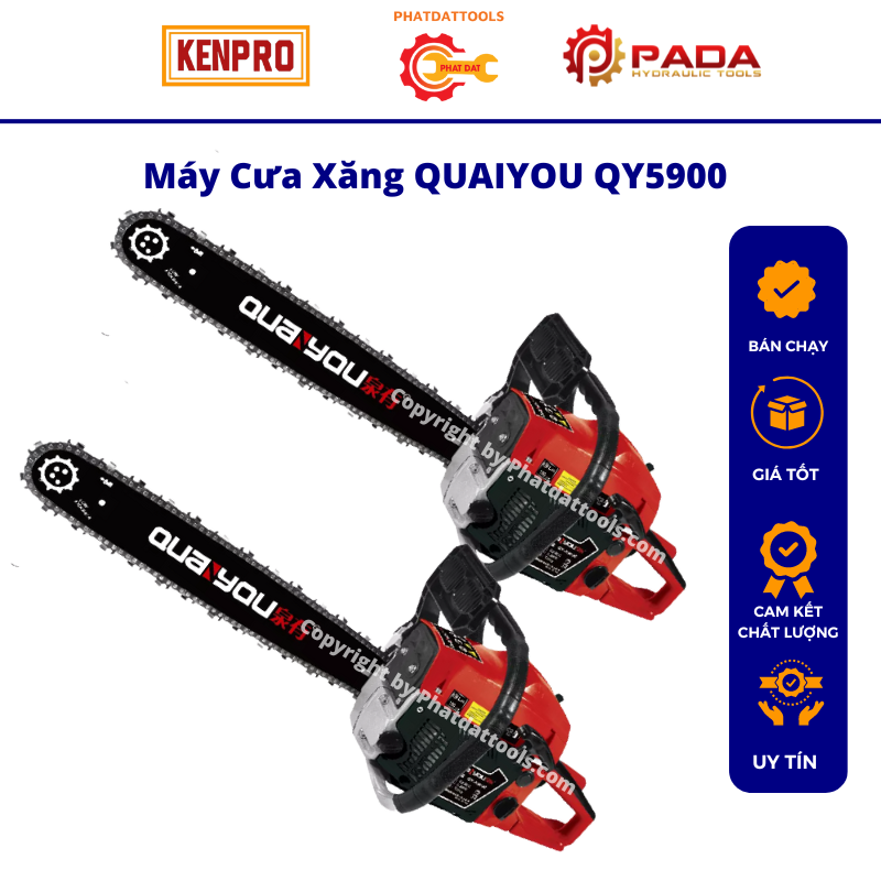Máy cưa xích xăng quanyou qy5900 cao cấp-bảo hành 6 tháng