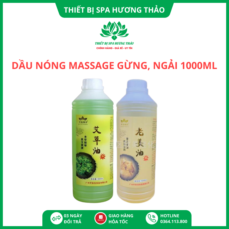 Tinh dầu ngải cứu, gừng massage body chai 1 lít