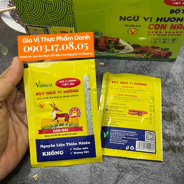 [CHAY/MẶN] Set 5 gói Bột NGŨ VỊ HƯƠNG Con Nai Việt Ấn (3.5gr/10gr) Vianco