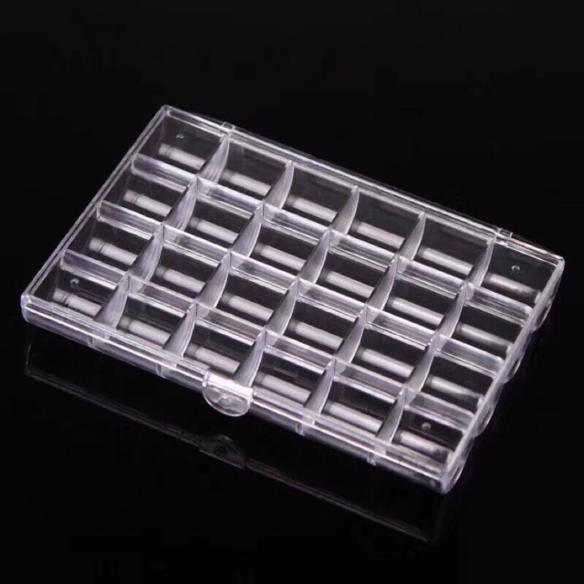 Khay đựng đá 24 ô mica đựng charm đá,phụ kiện trang trí móng