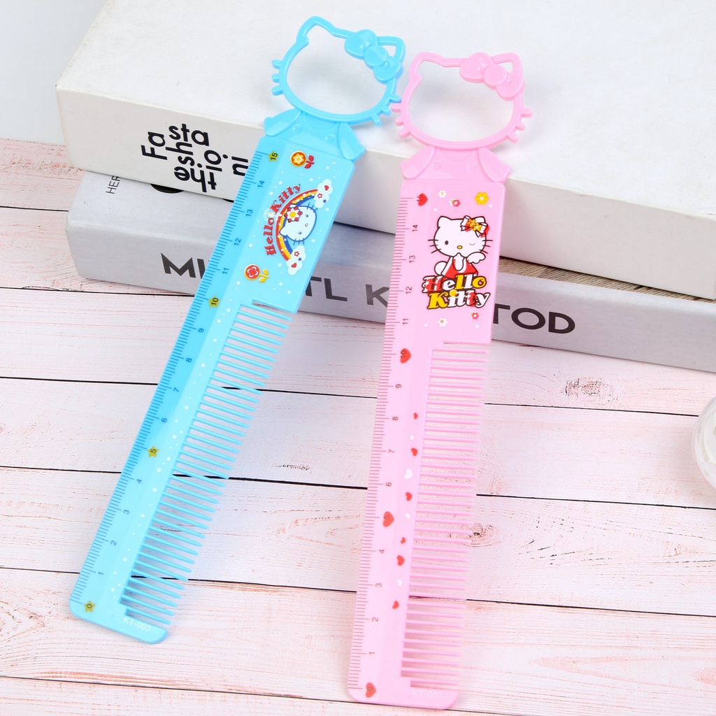 Thước Kẻ Nhựa hình Hello Kitty Lược 15cm