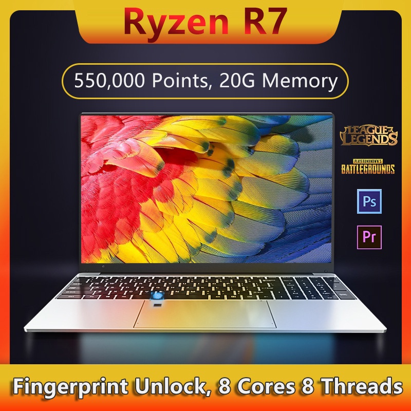 Laptop gaming máy tinh laptop 15.6 inch ryzen r7 2700u vega 10 20g ram 1024g ssd win10 backlight laptop ultra thin game computer