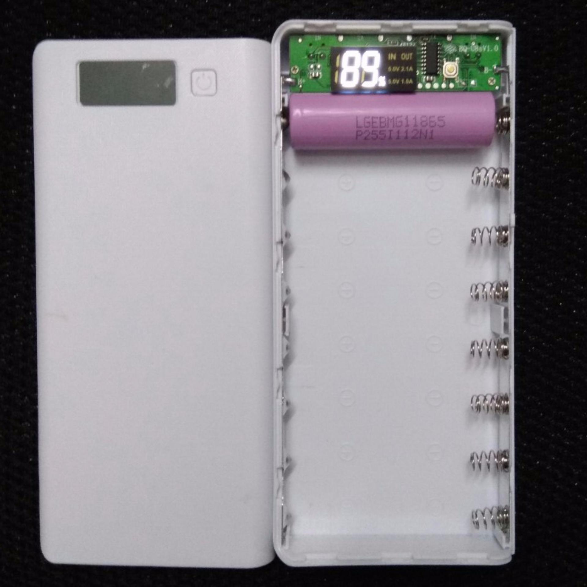 Box sạc dự phòng 8cell (trắng) Mạch sạc dự phòng, mạch sạc pin 18650,pin sạc 18650, mạch sạc nhanh 2A, khung pin dự phòng