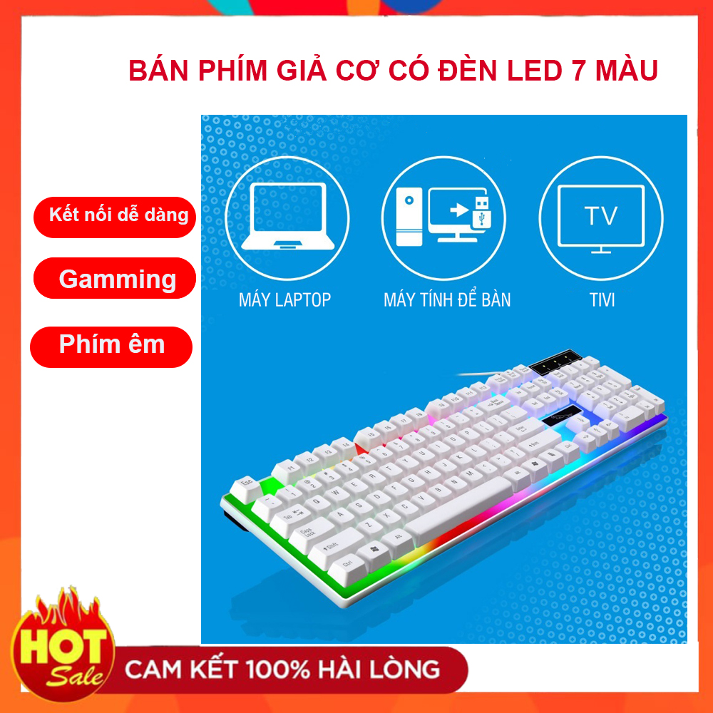 Bàn Phím Game Thủ, Bàn Phím Giả Cơ Giá Rẻ, Bàn Phím Game Thủ Giá Rẻ. Thiết kế đẹp, phím êm + xịn chơi game thỏa thích. Đèn Led 7 màu ánh sáng cực bắt mắt