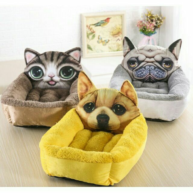 Đệm hình 3D cho thú cưng chó mèo, chất liệu bằng bông mềm mại, kiểu dáng xinh xắn và dễ dàng giặt sạch
