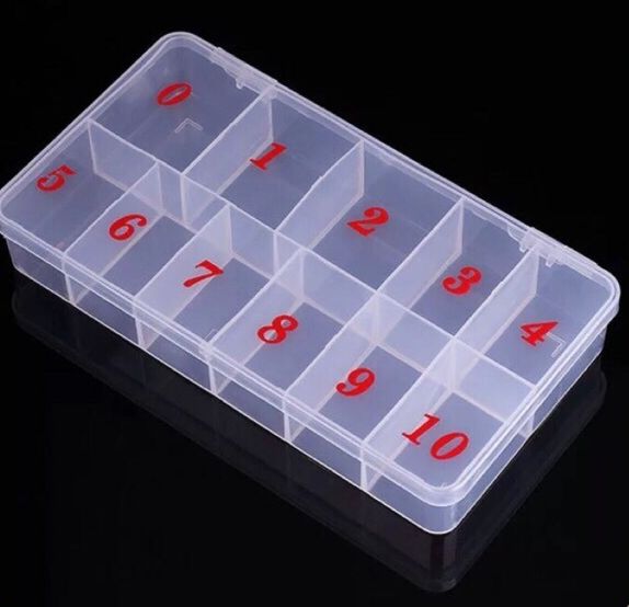 Hộp đựng móng, đựng đồ charm, đá 11 ô có đánh số thứ tự, khay nhựa đựng phụ kiện nail samsam
