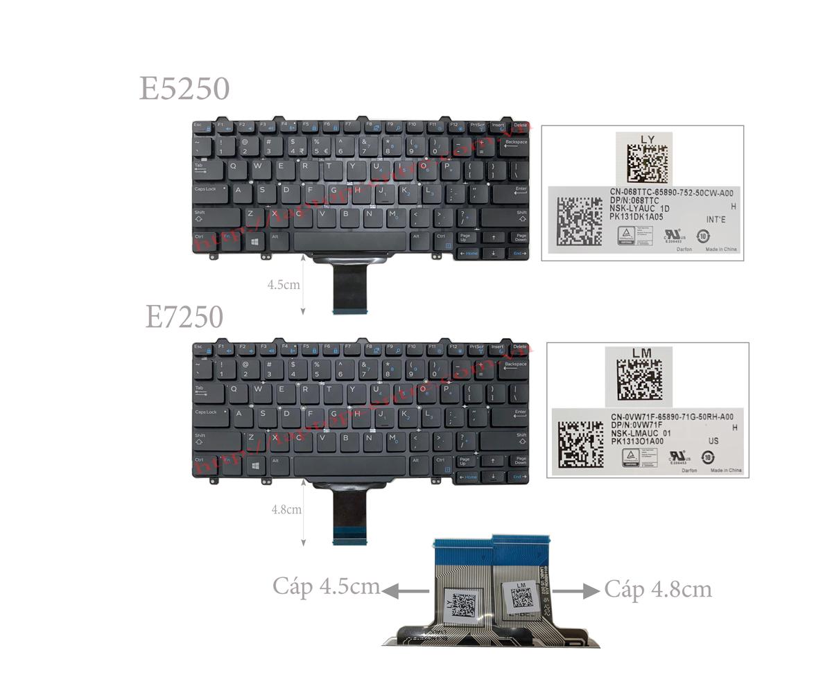 Bàn phím laptop dell latitude e7250 e7270