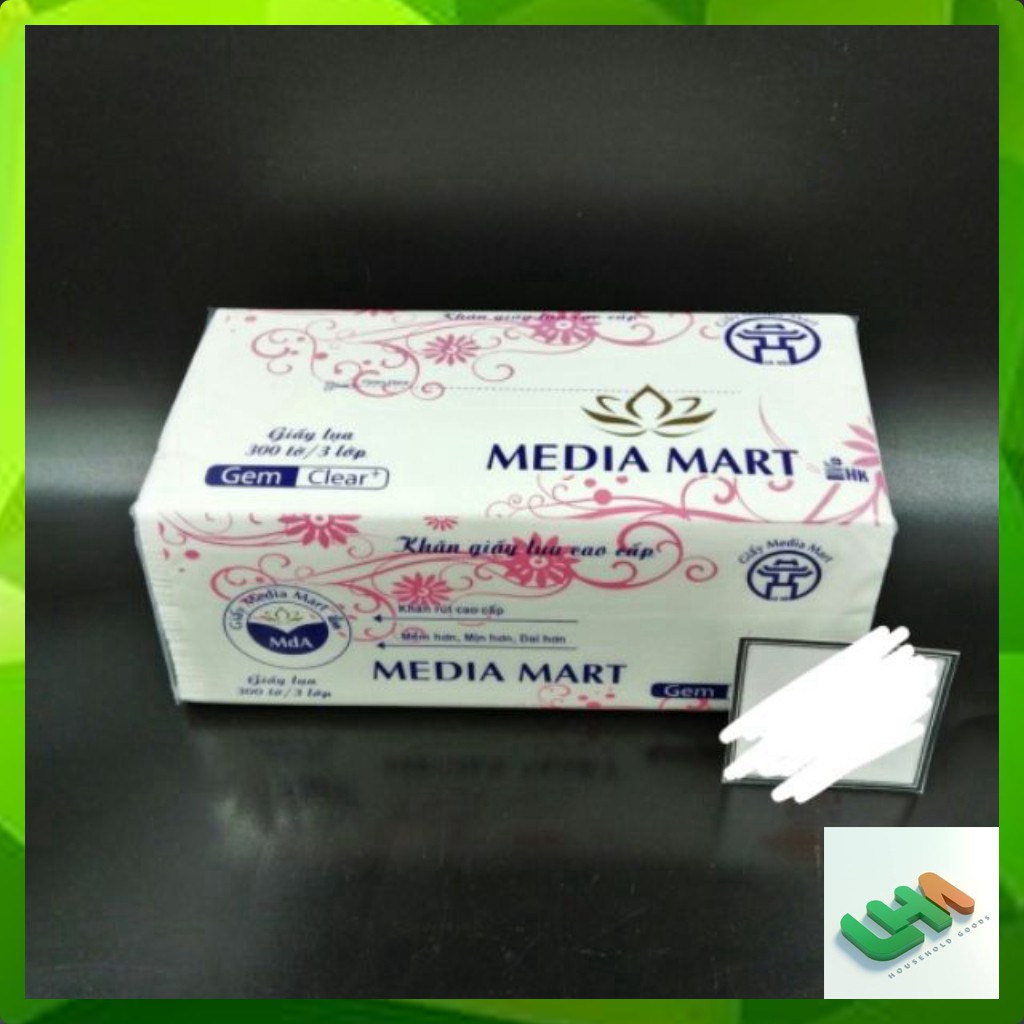 Giấy ăn lụa, giấy rút 2 lớp gói 300 tờ