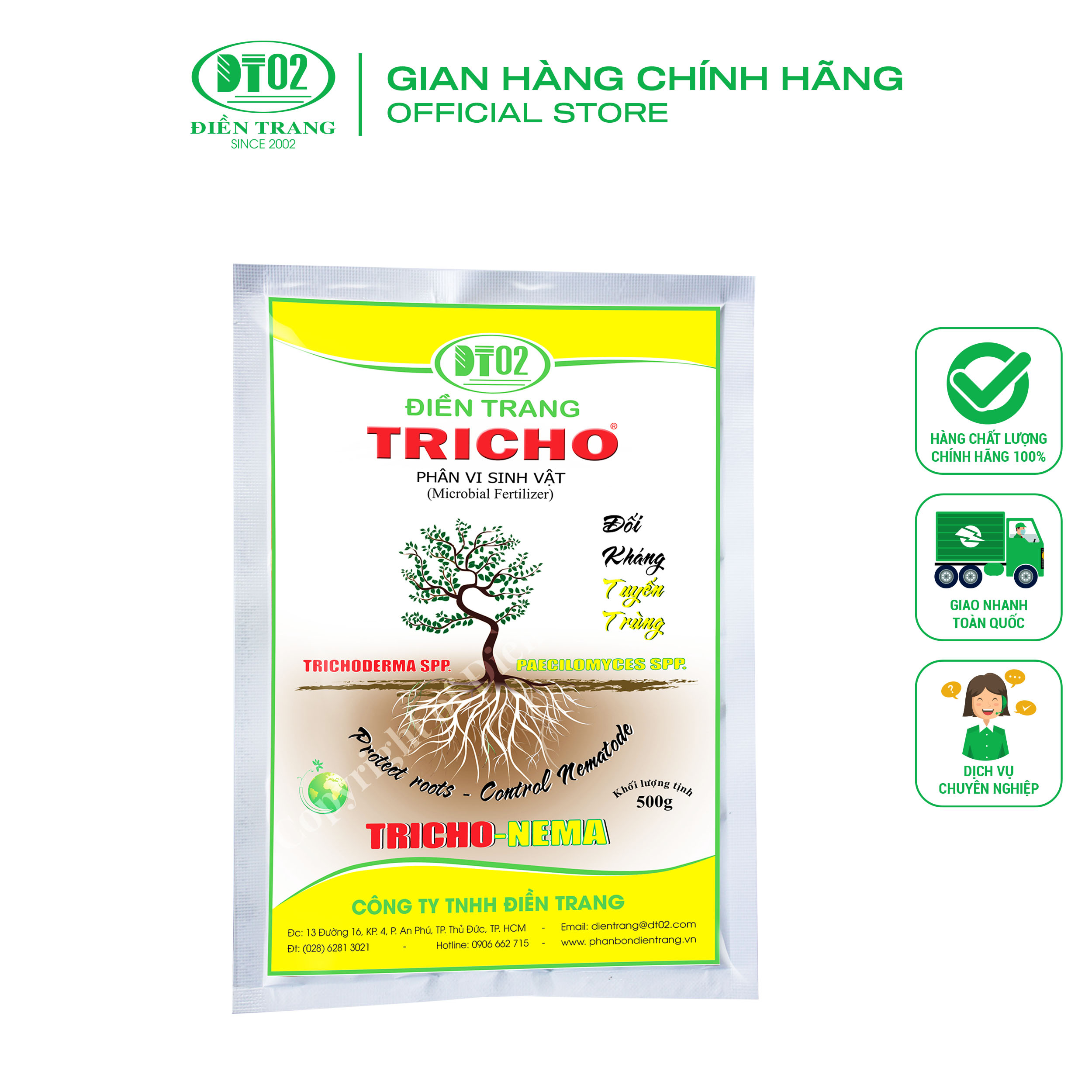 Phân vi sinh vật Điền Trang Tricho NEMA 500g, Đối kháng tuyến trùng và nấm bệnh gây hại