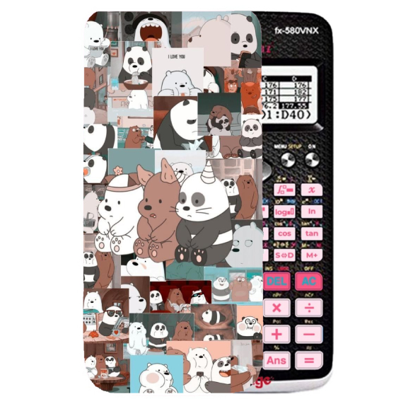 Miếng dán decal dán máy tính casio/vinacal hình 3 chú gấu (we are bears)