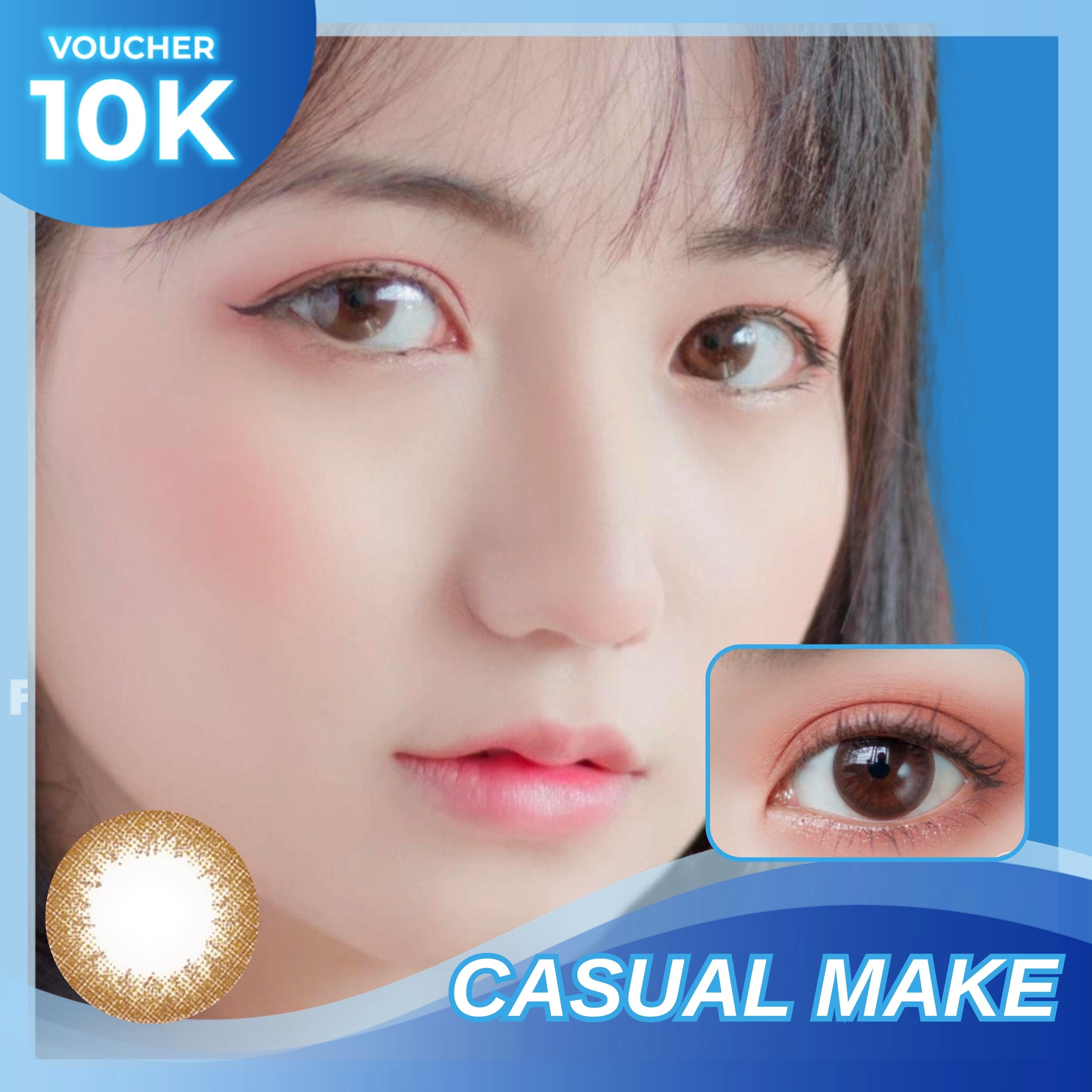  Kính áp tròng SEED 1 ngày màu Casual Make lens mắt nâu có độ cận Eye Coffret 1 day UV - Lens Optic 
