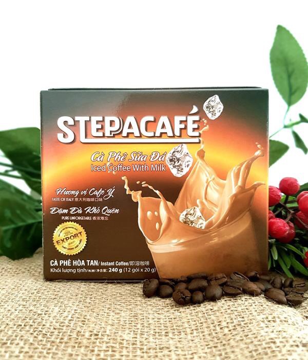 Cafe Sữa Đá STEPPACAFE, 15 gói/ hộp, hương vị Ý đậm đà. Cà phê sữa đá