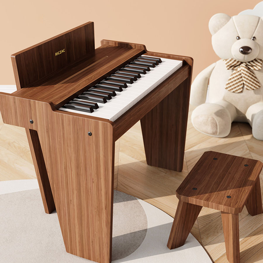 Đàn piano mini cao cấp sử dụng gỗ tự nhiên, âm thanh trung thực cho bé, piano tặng kèm ghế