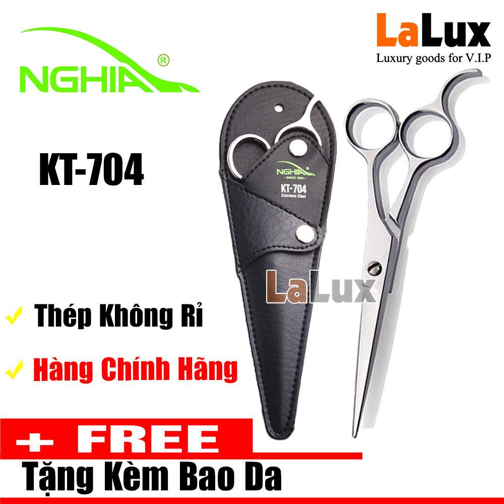 Kéo Cắt Tóc Thương Hiệu KỀM NGHĨA - Kéo Cắt Làm Từ Thép Không Rỉ - Thiết Kế Có Giá Đỡ Ngón Tay Thoải Mái Khi Sử Dụng KT-704