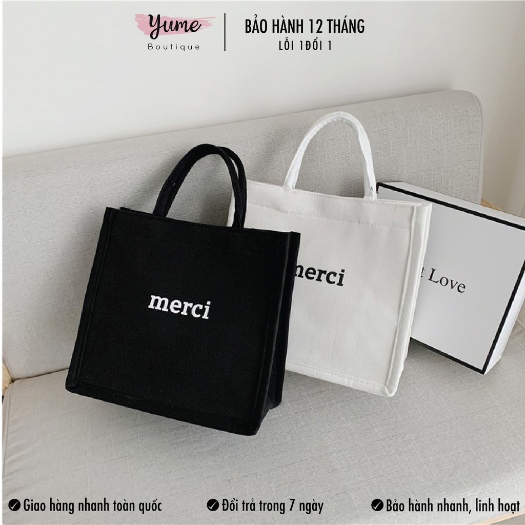 [Hot Trend]Túi Vải Merci Loại 1 Túi Tote Cỡ Lớn Thời Trang YUME Đựng Nhiều Đồ Cực Đẹp TMC