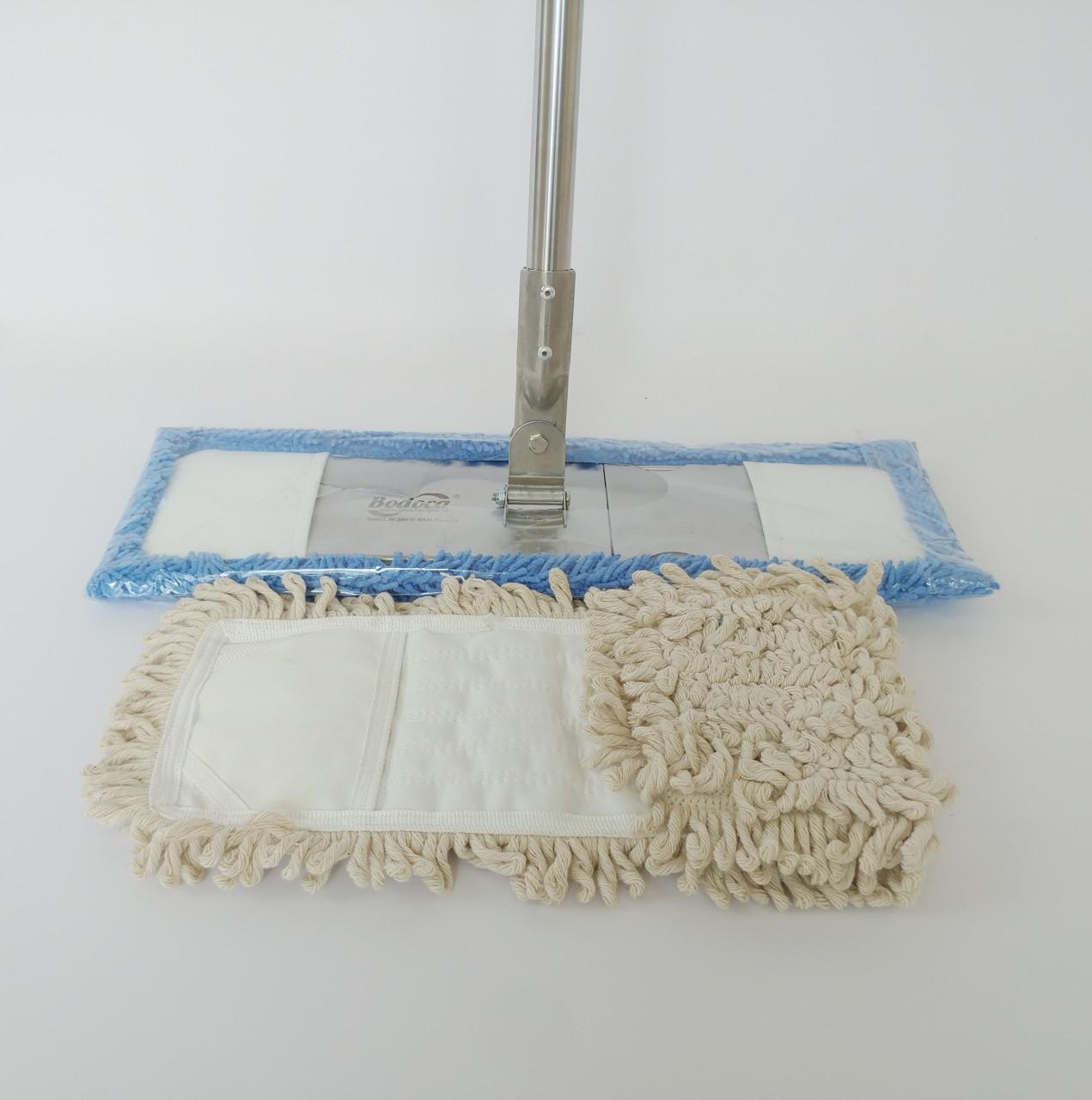 Combo 1 cây lau nhà 45cm cán thu gọn + 2 tấm lau 45cm