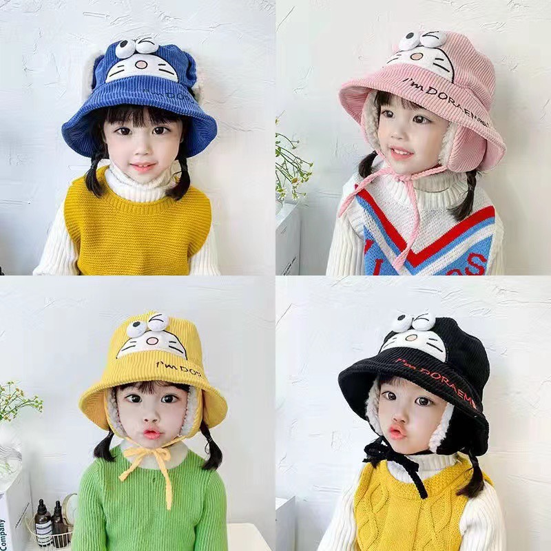 Nón mũ nhung kém bịt tai lót lông ấm áp cho bé mẫu mới Hàng Quảng Châu Cao Cấp (102)